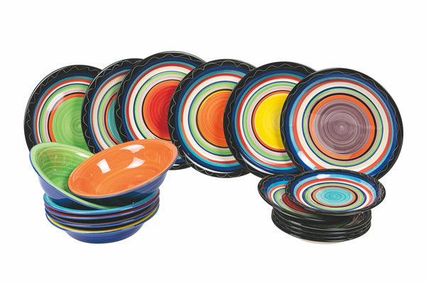 Tafelservice aus Steinzeug 18-teilig Villa d'Este Home Tivoli Cancun Multicolor sconto