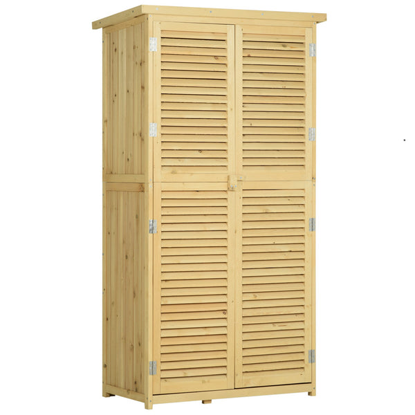 Mobiler Gartenschrank 87 x 46,5 x 160 cm in Holz sconto