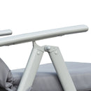 Sdraio da Giardino Pieghevole Reclinabile 137x63,5x100,5 cm in Metallo e con Materassino Grigio