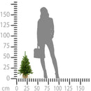 Set 2 Mini Albero di Natale Artificiale H65 cm Abete con Sacco 64 Tips Verde