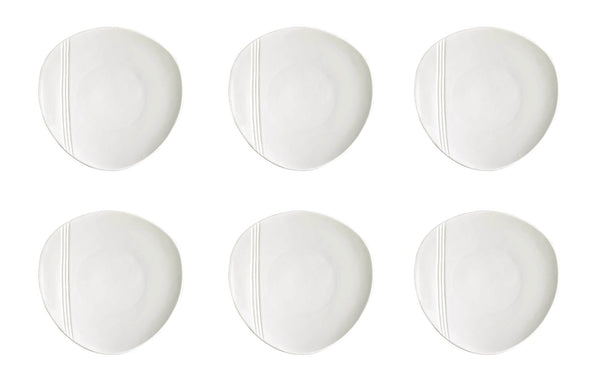 sconto Set mit 6 Obsttellern Ø20,5 cm aus Kaleidos Aluxina Miami Bianchi Volllumineszenzporzellan