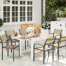 Tavolo da Pranzo da Giardino Allungabile 80-160 cm in Alluminio e in PSPC Bianco    