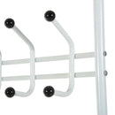 Appendiabiti Panchina per Ingresso con Scarpiera in Acciaio Bianco 67x30x185 cm 