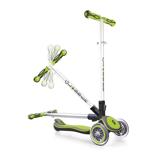 Teleskopischer und zusammenklappbarer 3-Rad-Scooter, max. 50 kg, Globber Elite, grün sconto
