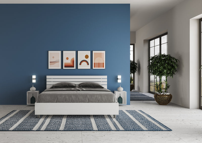 Letto Matrimoniale Testata Doghe Dritta Ankel Bianco Frassino Varie Misure