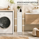 Mobiletto Bagno Salvaspazio a 3 Livelli 18x40x80 cm con Cassetti e Ruote in MDF Bianco      