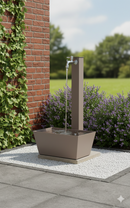 Fontana da Giardino con Rubinetto Vaschetta e Base Belfer 42/QVR Tortora