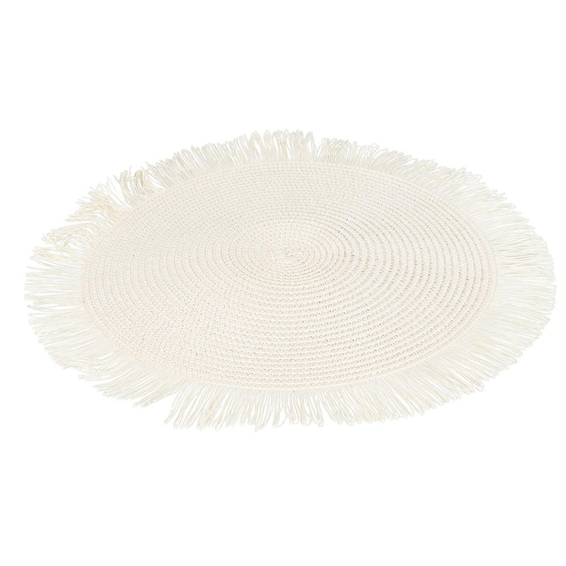 Set 4 Tovagliette con Frange Ø38x0,3 cm  in Carta effetto Juta VdE Tivoli 1996 Shades of Chocolate