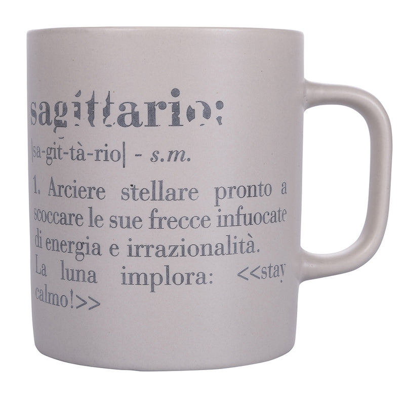 Tazza Zodiaco "sagittario" Ø8x10 cm in Bone China VdE Tivoli 1996 Beige