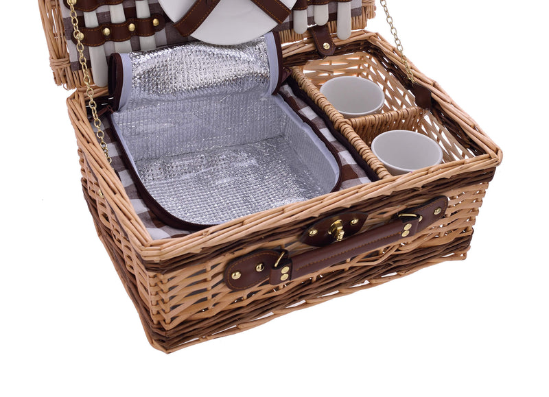 Cesto Valigetta da Pic Nic per 2 Persone 11 Pezzi con Borsa Termica