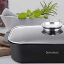Rostiera Royalty Line Teglia Forno da Arrosto Rettangolare 32 cm Pirofila con Coperchio Vetro Nero      