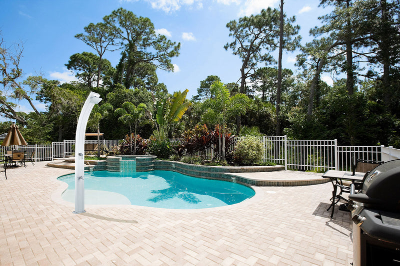 Doccia Solare da Giardino 30L Miscelatore e Lavapiedi Blu