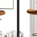 Tavolo Alto da Bar Moderno Rotondo con Base Ø70x102 cm in Acciaio e Piano in MDF Nero