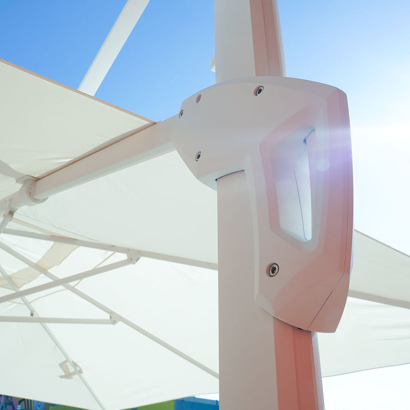 Ombrellone Decentrato da Giardino 4x4m in Alluminio Panna