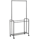 Stender Appendiabiti con Carrello Lavanderia Nero 84x41x172 cm 