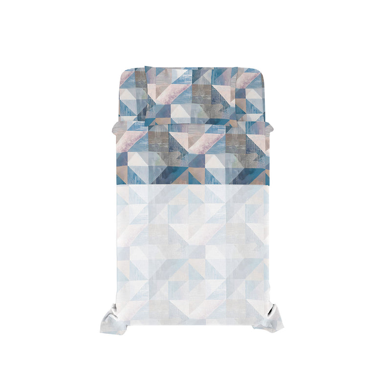Set Lenzuola Singolo con Stampa Sopra Sotto e Federa Linea River Sepik Blue 