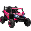 Macchina Elettrica per Bambini UTV 12V con Cintura Telecomando Sospensioni USB 3-7 km/h Rosa      