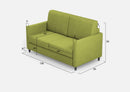 Divano 2 Posti 158x85x85 cm Karay in Tessuto Verde