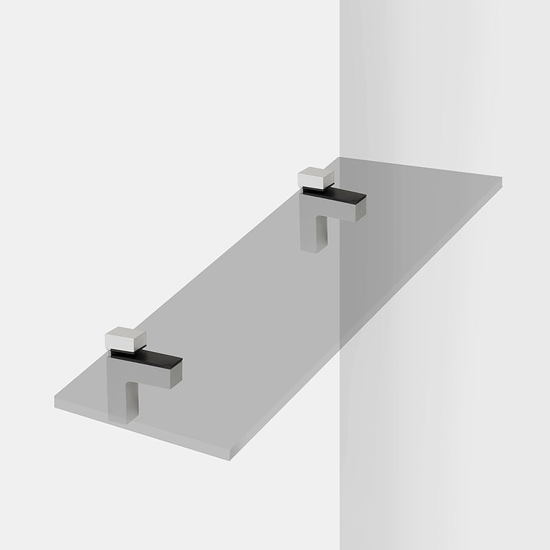 Supporto Squad 2 per Mensola in Legno o Vetro Verniciato Alluminio Tecnoplastica e Zama Emuca
