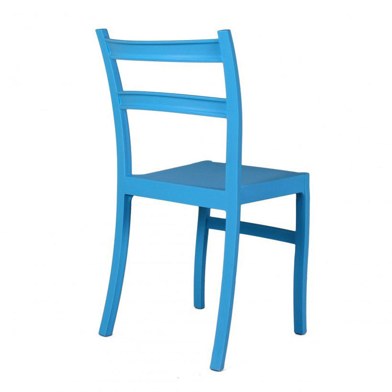 Set 4 Sedie da Giardino in Polipropilene Vandi Turchese