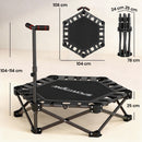 Trampolino Elastico per Adulti Ø104 cm Richiudibile con Sistema di Apertura-Chiusura Maniglia Regolabile e 24 Molle Bungee in Metallo e PP Nero      