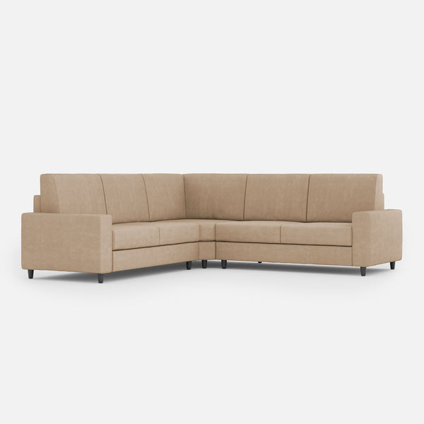 Divano Angolare 5 Posti 226x226x85 cm Sakar in Tessuto Beige prezzo