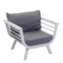 Set Salotto da Giardino 2 Poltrone e Tavolino in Alluminio Riverside Bianco
