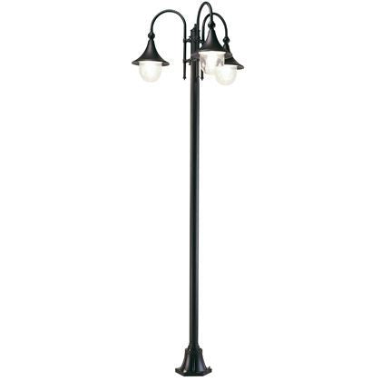 Stangenlampe für Garten Hoch Drei Lichter Schwarze Farbe für Outdoor Lampara Sovil Line sconto