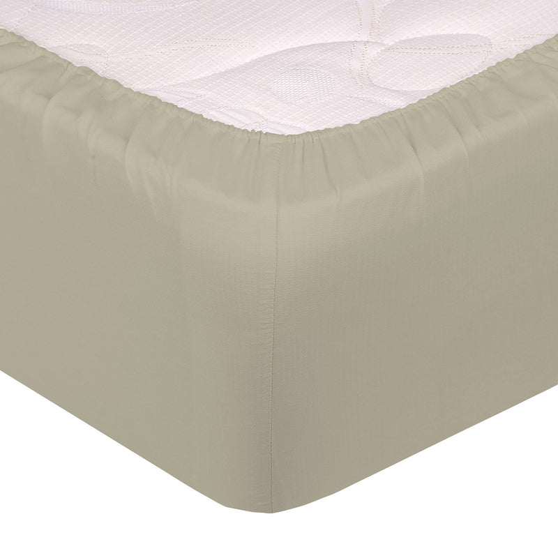 Lenzuolo Sotto con Angoli ed Elastico Tinta Unita Tortora Varie Misure