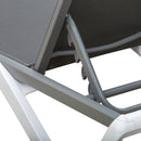 Lettino Prendisole con Schienale Reclinabile 195x67.5x33 cm Grigio e Bianco 