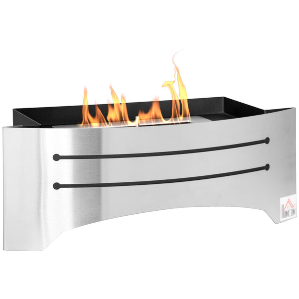 Tisch Bioethanol Kamin 45x18x17 cm in Silber Edelstahl sconto