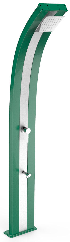 Doccia Solare da Esterno Giardino 40L Miscelatore e Lavapiedi Arkema Dada Fascia Inox Verde online
