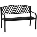 Panchina da Giardino 2 Posti 128x58,5x89 cm in Acciaio e Ghisa Nero