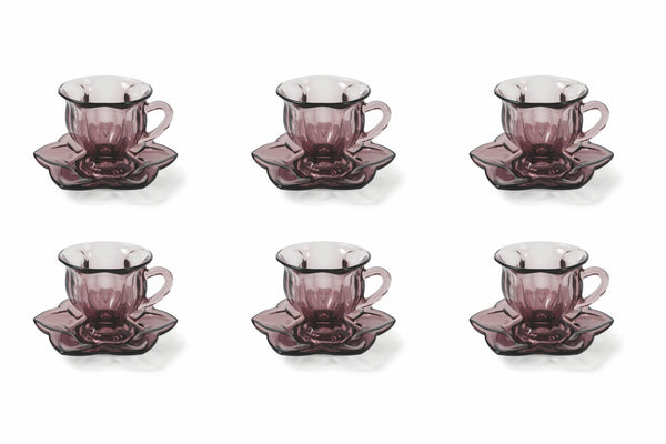 Set mit 6 Kaffeetassen Ø7x7 cm in Villa d'Este Home Tivoli Glas Violett acquista