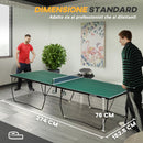 Tavolo da Ping Pong Pieghevole 274x152.5x72 cm con 8 Ruote 2 Racchette Palline e Rete      