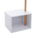 Appendiabiti Scarpiera con 6 Ganci in Bambù Bianco 50x30x180 cm 
