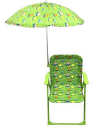 Set 2 Sedie Mare Spiaggine Pieghevoli per Bambini con Ombrello Soriani Oxford Dinosauri