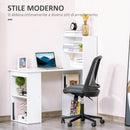 Scrivania da Ufficio con Libreria in Legno Bianco 120x55x120 cm 