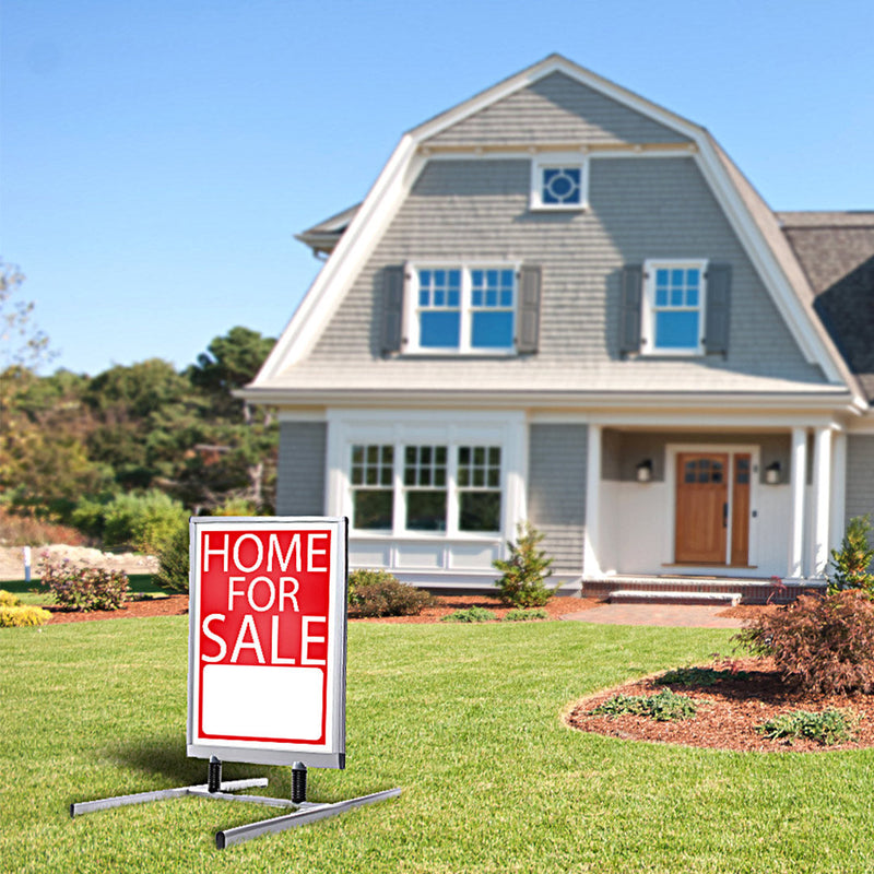 Espositore Pubblicitario Biffaciale 62,4X112X96 cm in Alluminio da Esterno Antivento Silver