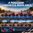 Go-Kart Elettrico per Bambini 3-6 Anni 12 V 98x55,5x46,5 cm con 2 Motori Avvio Morbido Sedile Regolabile e Luci LED in PP Rosso      