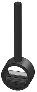 Camino a Bioetanolo Sospeso 218,7xØ70x35 cm Incyrcle 2Side Nero con Vetro