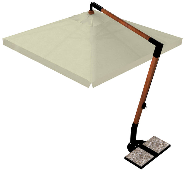 Dezentraler Gartenschirm 3x3m in Holzacrylgewebe mit Balsaholz Danieli San Francisco Ecru sconto