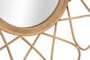 Specchio da Muro Almeria 65,5x3x65,5 cm in Specchio e Rattan e Ferro Marrone      
