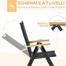 Set Tavolo e 6 Sedie da Giardino Pieghevoli in Texteline Nero