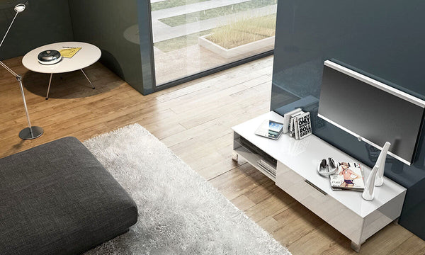 online TV-Schrank 1 Klapptür 2 Nischen 31x128x45cm TFT Sola Glossy White