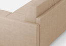 Divano 2 Posti con Pouf 138x155x85 cm Karay in Tessuto Beige