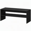 Tavolino da Caffè Moderno a 2 Livelli 100x40x41,5 cm con Ripiano Aperto in Truciolato Nero      