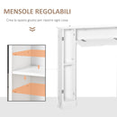 Cornice per Camino 107x18x100 cm in Legno MDF Bianco