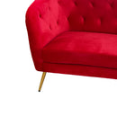 Divano 2 Posti 135x82 cm in Velluto Rubino