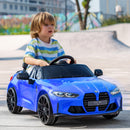 Macchina Elettrica per Bambini 108x69,5x51 cm Licenza BMW M4 con Telecomando Clacson e Fari Blu      